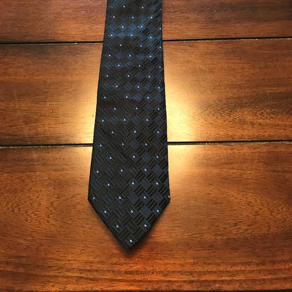 BLACK PRADA  SMALL POLKA DOTTED SILK 💯 TIE - Picture 1 of 7